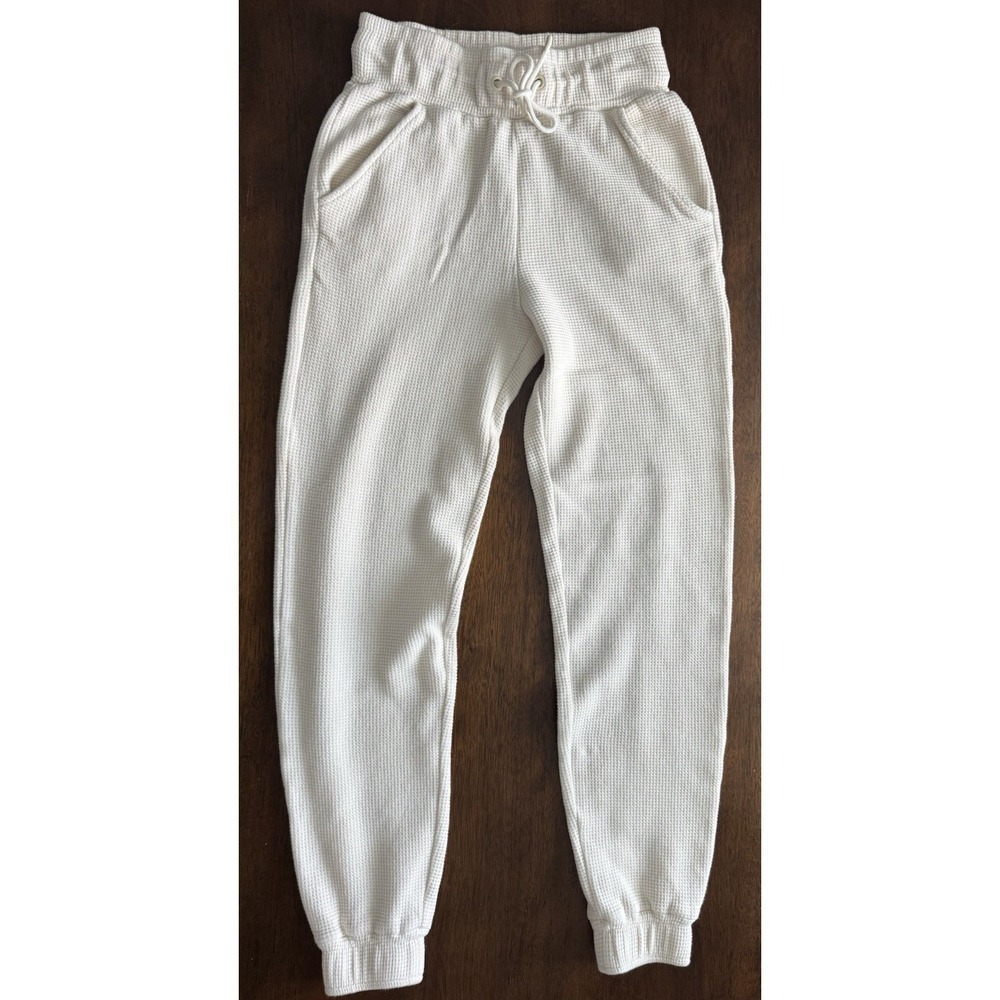Negative Underwear Women's Waffle Knit Jogger Pants Cream Size Extra Small XS